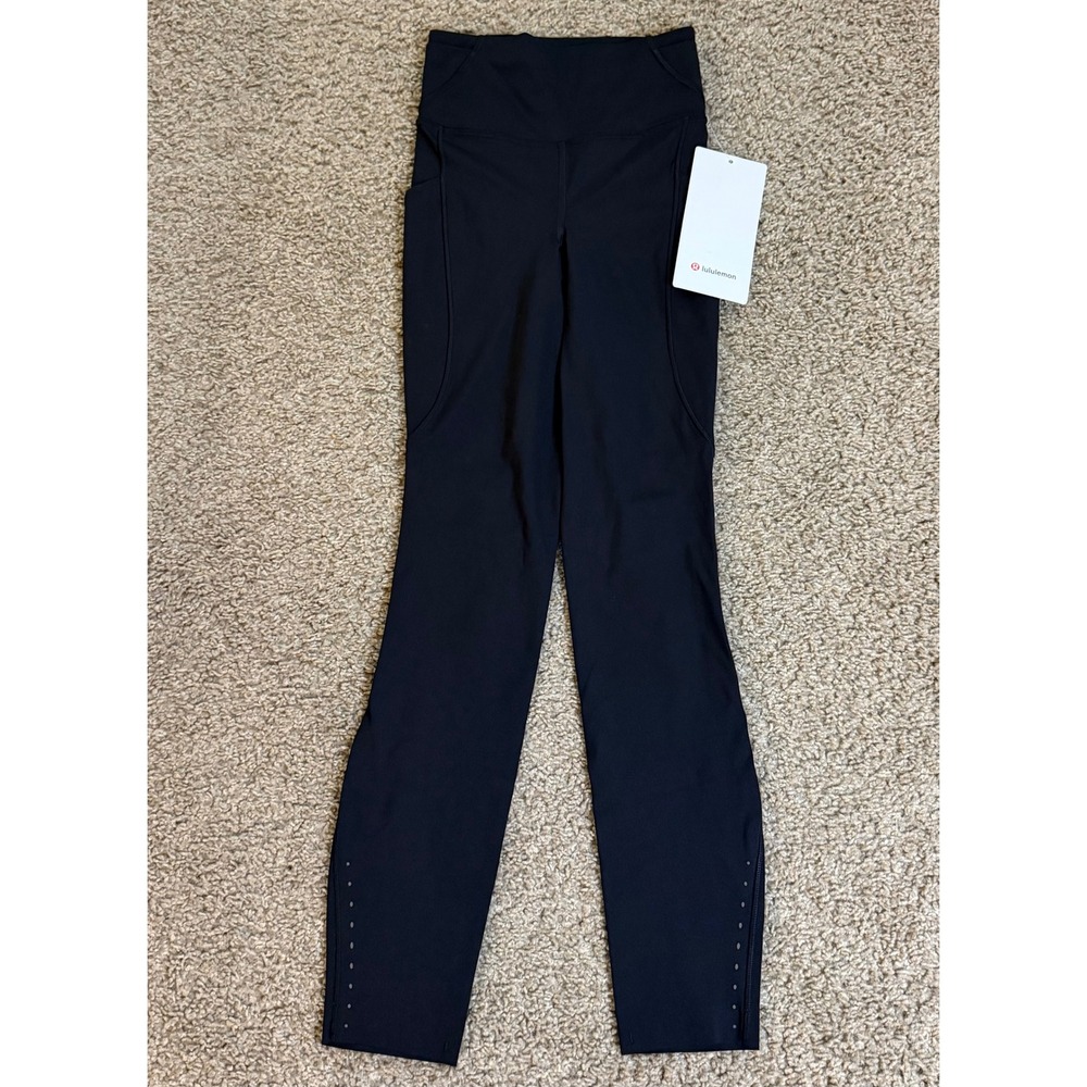 Lululemon Fast and Free High-Rise Tight 25 Pockets Black Size 0 LW5FARS NEW